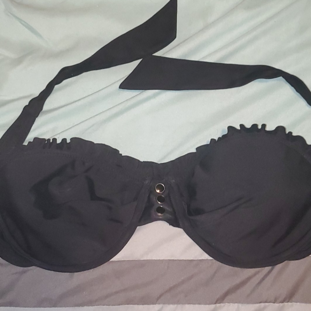 Xhilaration Bikini  top~black tie around~XL
